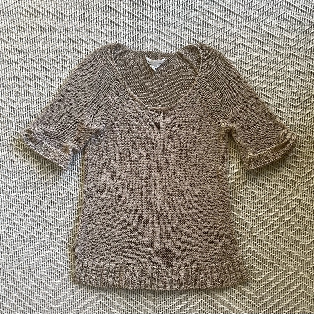 BCBGeneration Beige Crochet Top